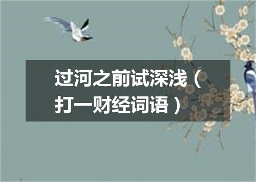 过河之前试深浅（打一财经词语）