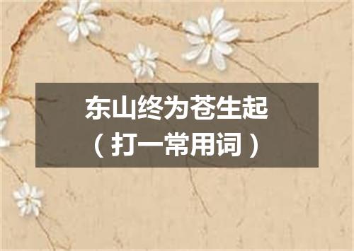 东山终为苍生起（打一常用词）