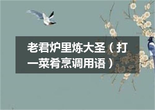 老君炉里炼大圣（打一菜肴烹调用语）