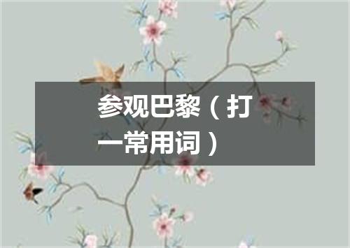 参观巴黎（打一常用词）