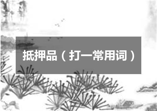 抵押品（打一常用词）