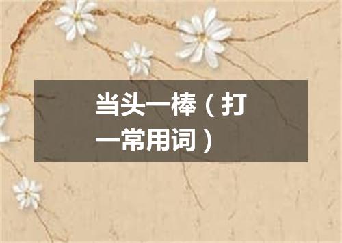 当头一棒（打一常用词）