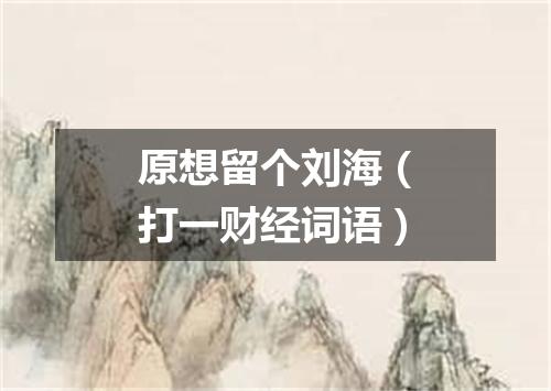 原想留个刘海（打一财经词语）