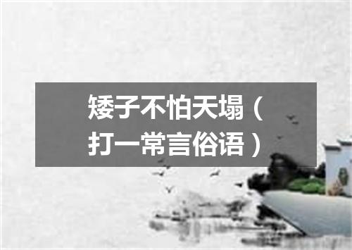 矮子不怕天塌（打一常言俗语）