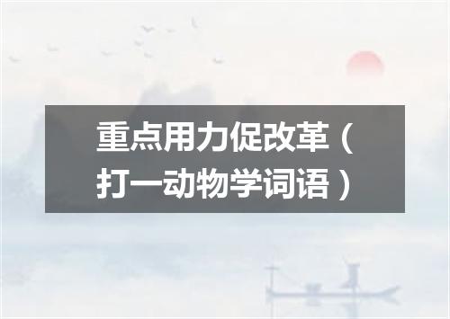 重点用力促改革（打一动物学词语）