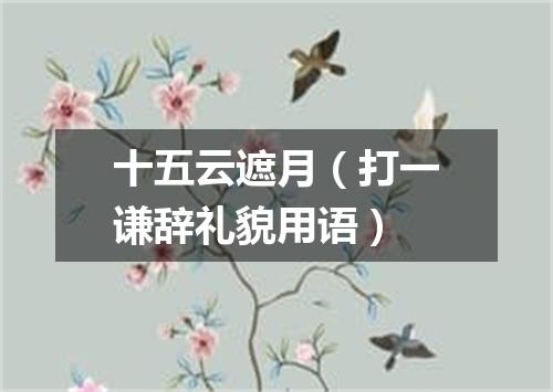 十五云遮月（打一谦辞礼貌用语）
