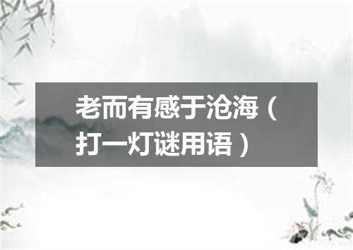 老而有感于沧海（打一灯谜用语）