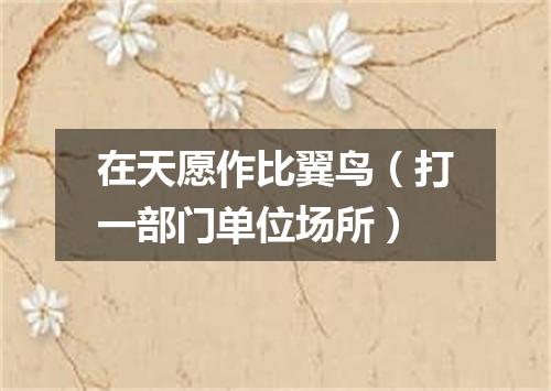 在天愿作比翼鸟（打一部门单位场所）