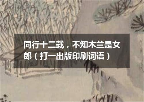 同行十二载，不知木兰是女郎（打一出版印刷词语）