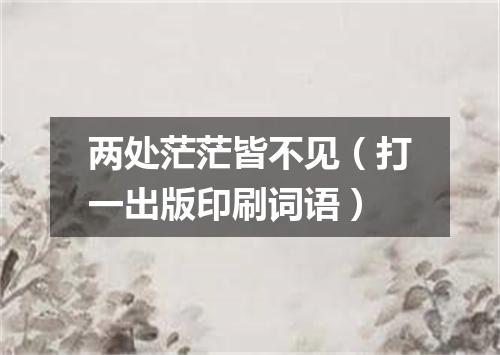 两处茫茫皆不见（打一出版印刷词语）