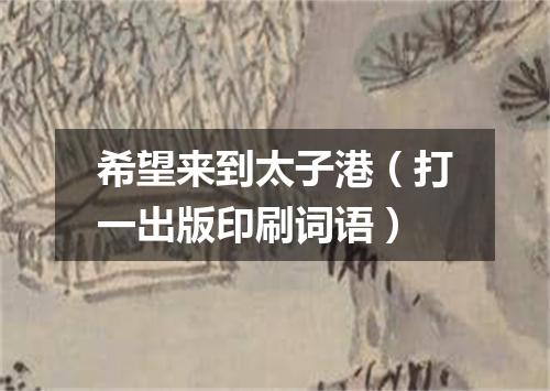 希望来到太子港（打一出版印刷词语）