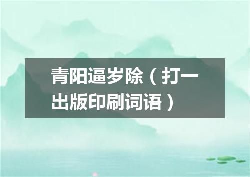 青阳逼岁除（打一出版印刷词语）