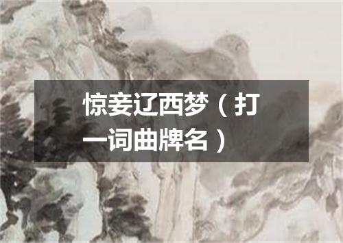 惊妾辽西梦（打一词曲牌名）
