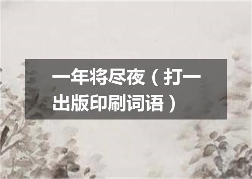 一年将尽夜（打一出版印刷词语）