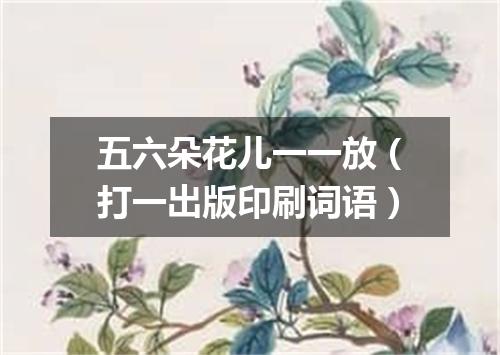 五六朵花儿一一放（打一出版印刷词语）