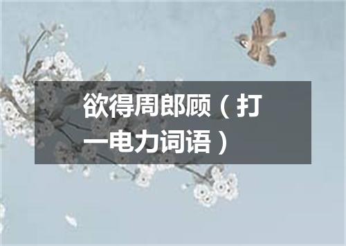 欲得周郎顾（打一电力词语）