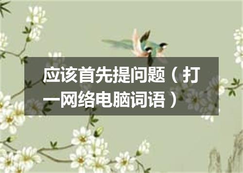 应该首先提问题（打一网络电脑词语）