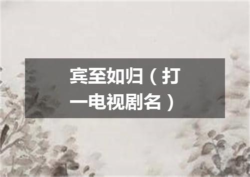 宾至如归（打一电视剧名）