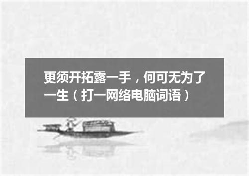 更须开拓露一手，何可无为了一生（打一网络电脑词语）