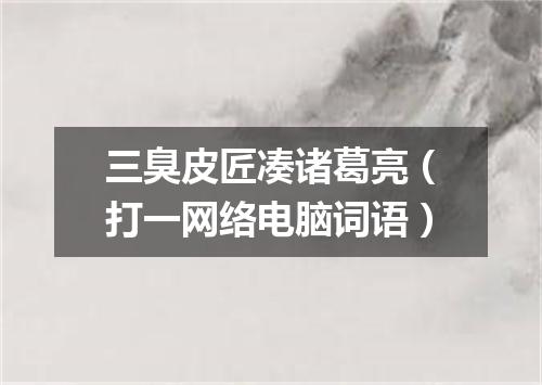 三臭皮匠凑诸葛亮（打一网络电脑词语）