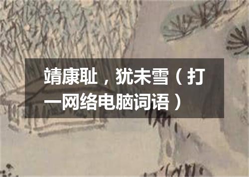 靖康耻，犹未雪（打一网络电脑词语）