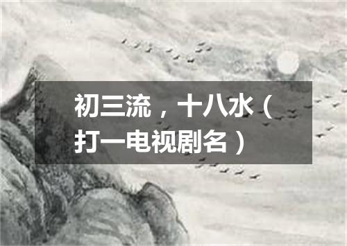 初三流，十八水（打一电视剧名）