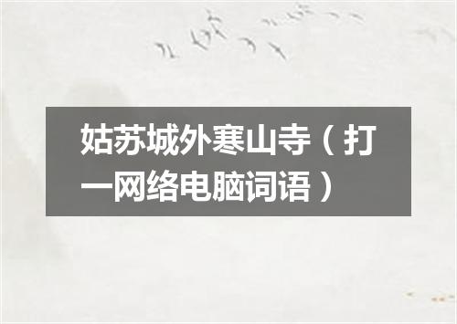 姑苏城外寒山寺（打一网络电脑词语）