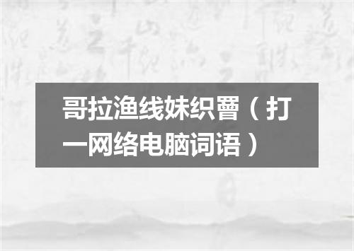 哥拉渔线妹织罾（打一网络电脑词语）