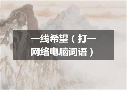 一线希望（打一网络电脑词语）