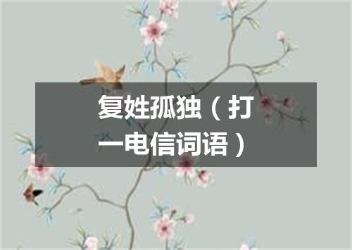 复姓孤独（打一电信词语）