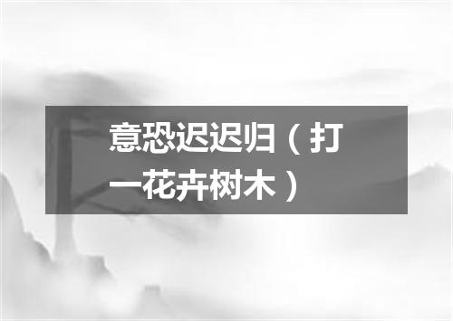 意恐迟迟归（打一花卉树木）