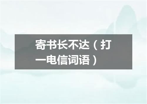 寄书长不达（打一电信词语）