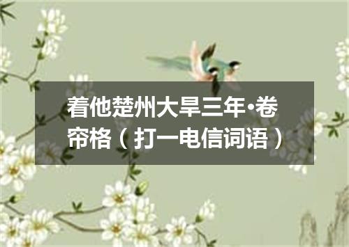 着他楚州大旱三年·卷帘格（打一电信词语）