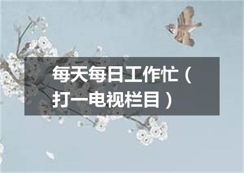 每天每日工作忙（打一电视栏目）