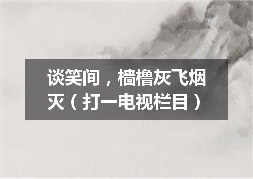 谈笑间，樯橹灰飞烟灭（打一电视栏目）