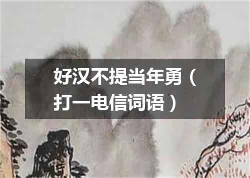 好汉不提当年勇（打一电信词语）