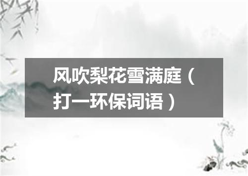风吹梨花雪满庭（打一环保词语）