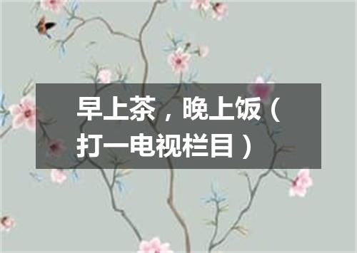 早上茶，晚上饭（打一电视栏目）