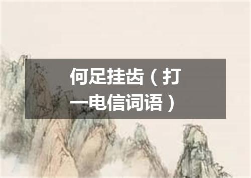 何足挂齿（打一电信词语）