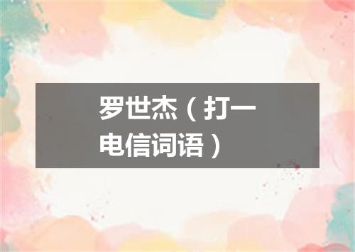 罗世杰（打一电信词语）