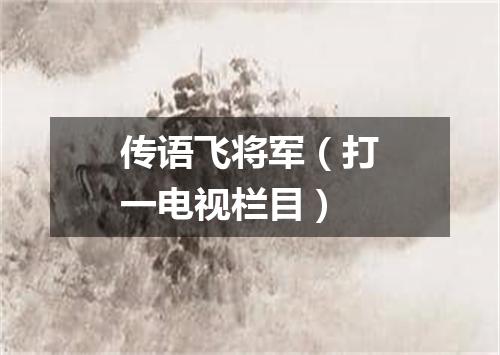 传语飞将军（打一电视栏目）