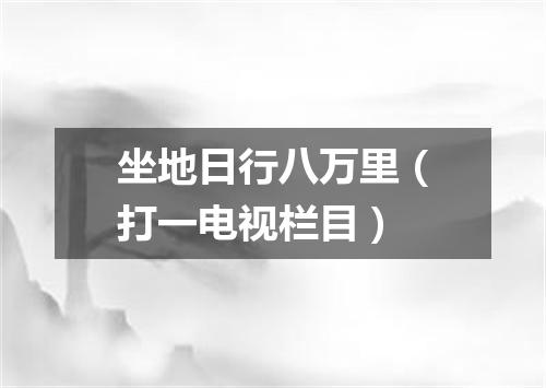 坐地日行八万里（打一电视栏目）