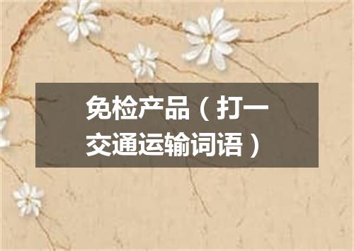 免检产品（打一交通运输词语）