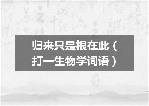 归来只是根在此（打一生物学词语）