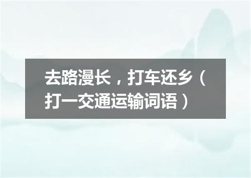 去路漫长，打车还乡（打一交通运输词语）