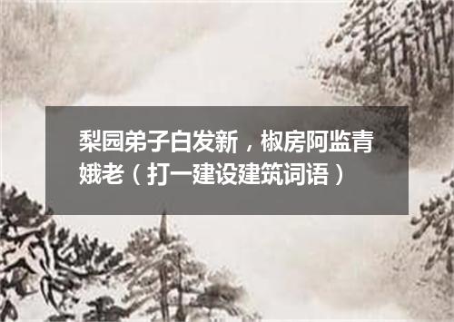 梨园弟子白发新，椒房阿监青娥老（打一建设建筑词语）