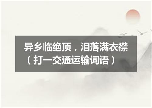 异乡临绝顶，泪落满衣襟（打一交通运输词语）