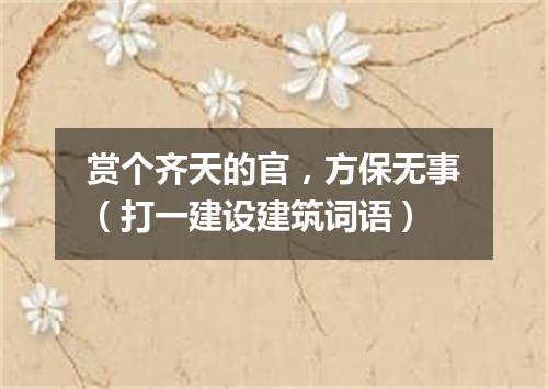 赏个齐天的官，方保无事（打一建设建筑词语）