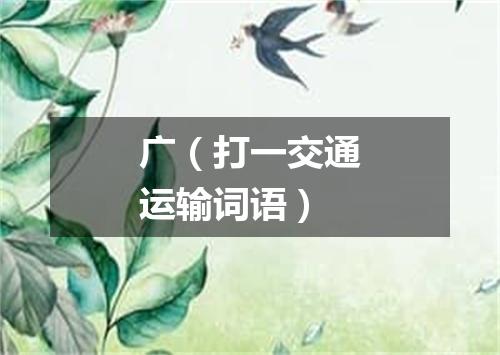 广（打一交通运输词语）
