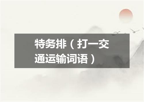 特务排（打一交通运输词语）